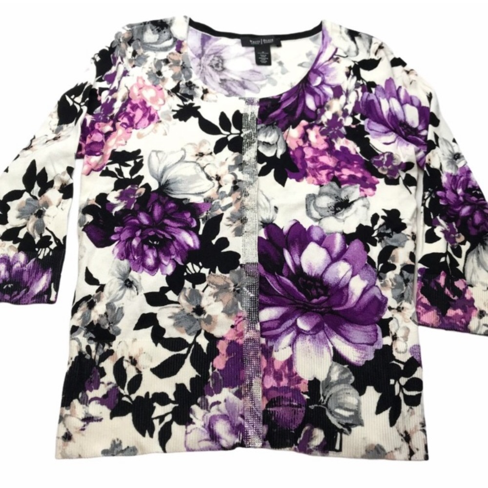 Nwot WHBM Floral Sweater Cardigan